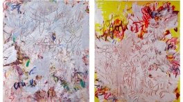 Aida Tomescu, 'Tierkreis 2009' and 'Anemone 2009' oil, pastel and oil pigment on linen 184 x 154 cm