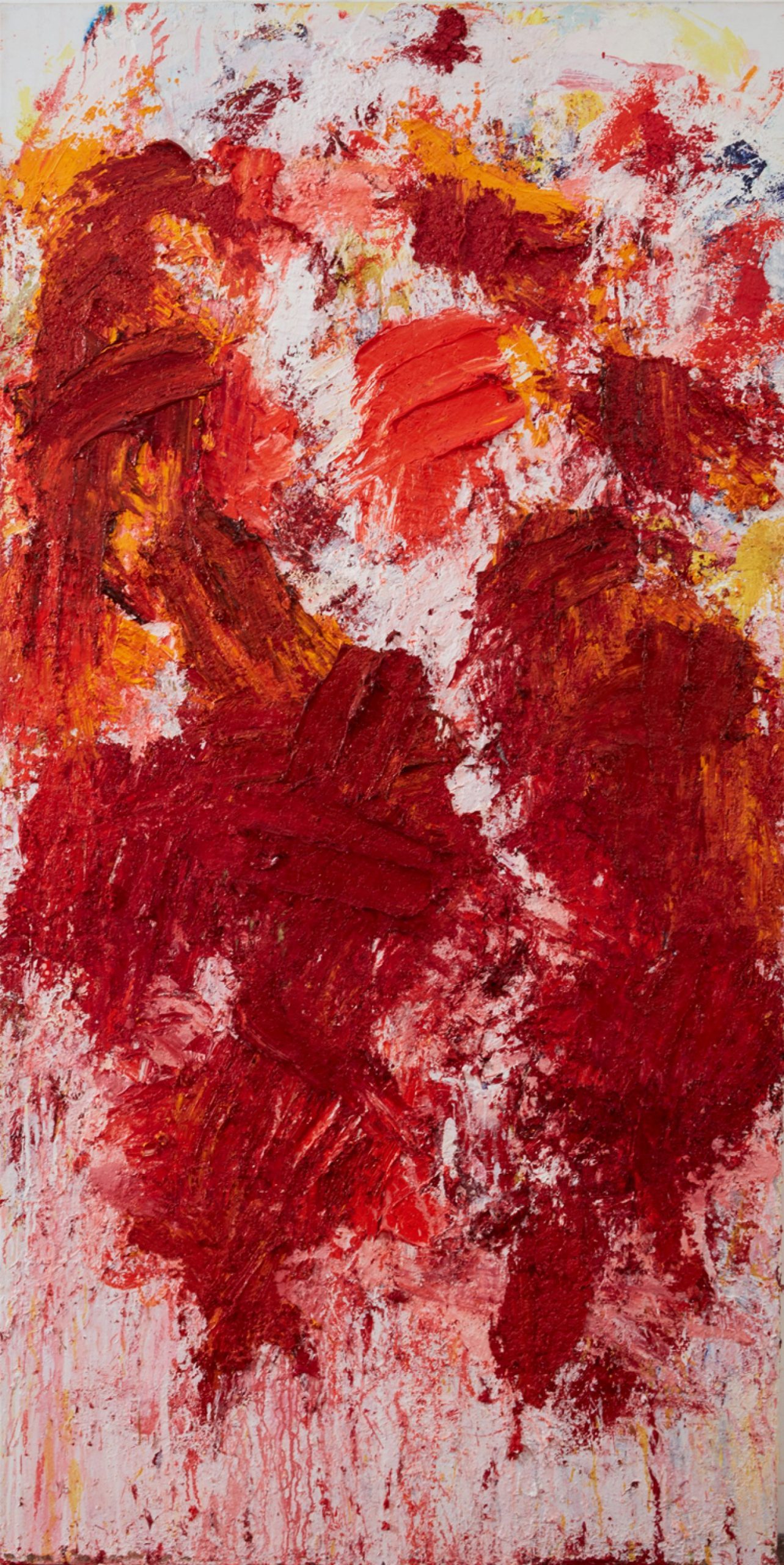 Aida Tomescu, In a carpet made of water, in a carpet made of earth I, 2017 oil, silver and gold pigment on Belgian linen, 183 x 91.5cm