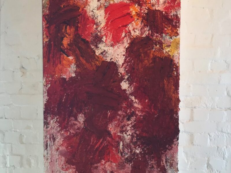 Aida Tomescu, In a carpet made of water, in a carpet made of earth I, 2017 oil, silver and gold pigment on Belgian linen, 183 x 91.5cm