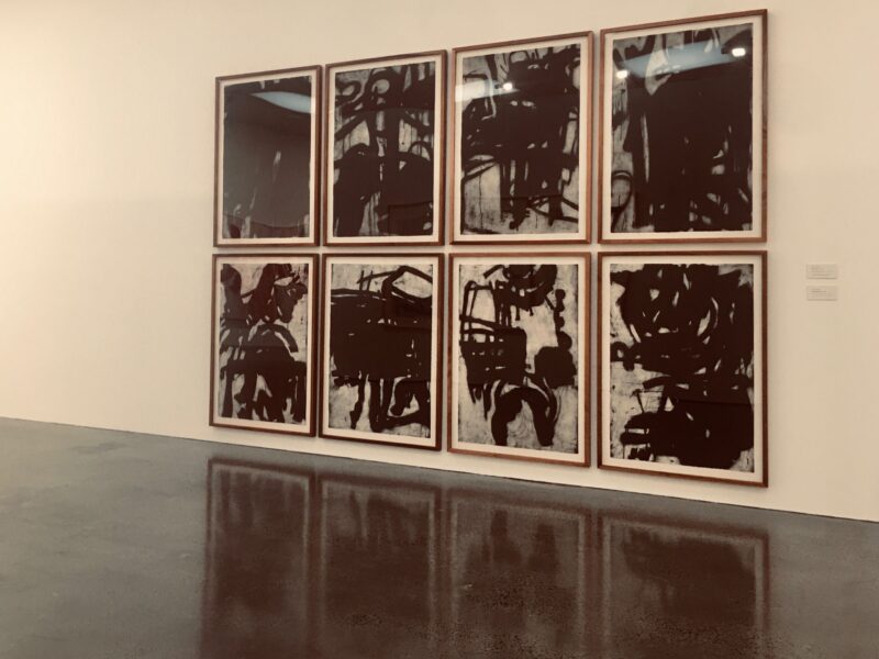 Aida Tomescu, Installation view (2021) of Seria neagra I-IV and Seria Unu I-IV, 1993