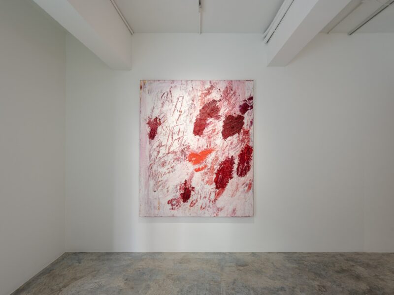 Aida Tomescu, Installation view with The Open Wounds of White Clouds III (2019), 2021