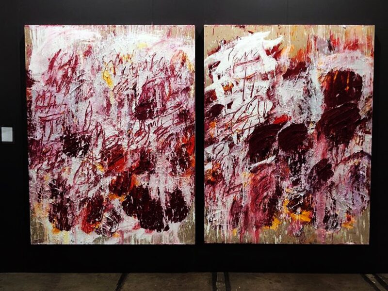 Aida Tomescu, THE OPEN WOUNDS OF WHITE CLOUDS, DIPTYCH, INSTALLATION VIEW, 2019