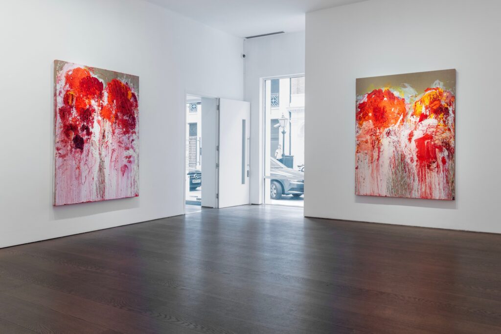 Aida Tomescu, ‘With the Crimson word’ Installation view, Flowers Gallery, London, 2023