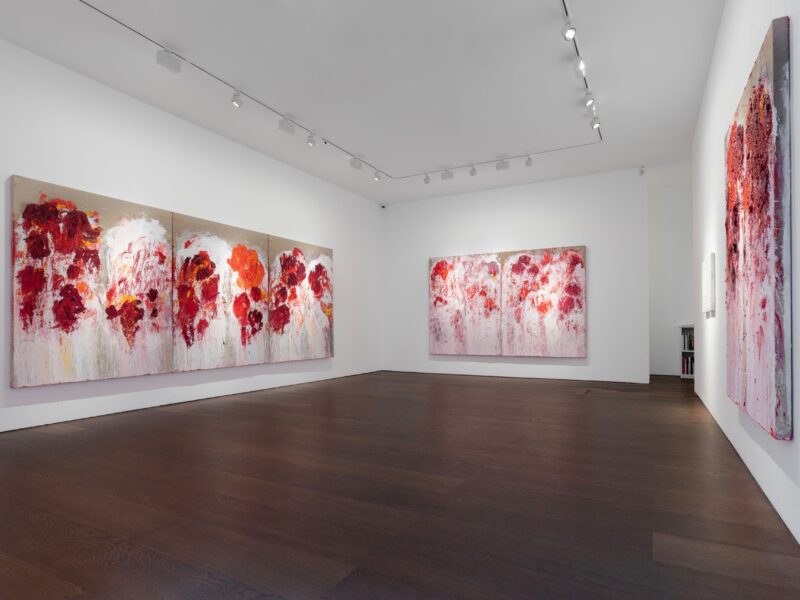 Aida Tomescu, ‘With the Crimson word’ Installation view, Flowers Gallery, London, 2023