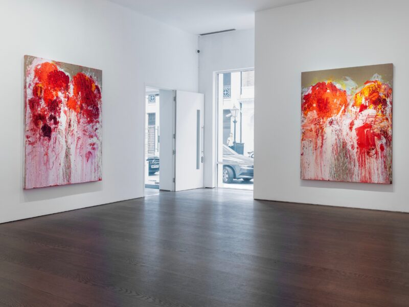 Aida Tomescu, ‘With the Crimson word’ Installation view, Flowers Gallery, London, 2023